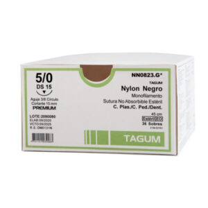 Nylon Negr Monof 10/0 Dlz 6 2 Aguja 30 Cm
