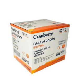 Gasa Algodón estéril 7,5 x 7,5 cm 8 pliegues Caja 50 unids $5.290