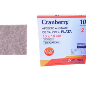 Apósito Alginato de Calcio Mas Plata 10×10 cm Cranberry – Caja de 10 Unidades