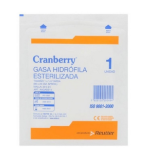 Gasa Hidrófila 1X1/4 YD Paquete x 12 unds – Cranberry