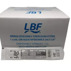 Jeringa Tuberculina Con Aguja De 1 Ml 26g X 5/8 Caja 100 Unidades