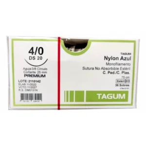 Sutura Nylon No Absorbible Monofilamento Tagum 4/0 - Valor por Unidad