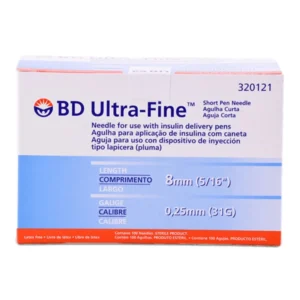 AGUJA ULTRAFINE PARA LAPIZ DE INSULINA 31GX8MM