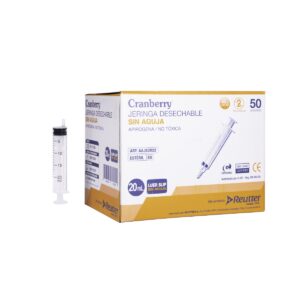 Jeringa 20ml sin Aguja con Punta Luer Slip (1 Caja 50 Unid.)