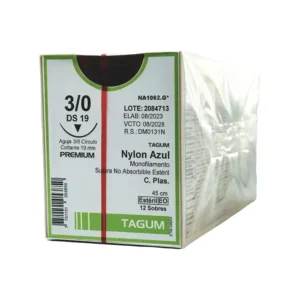 Sutura Nylon 3-0 Cortante 3/8 25mm Tagum – Valor por unidad