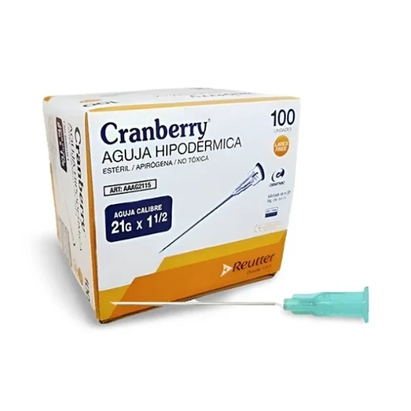 Aguja Hipodérmica 21G – caja 100 unidades