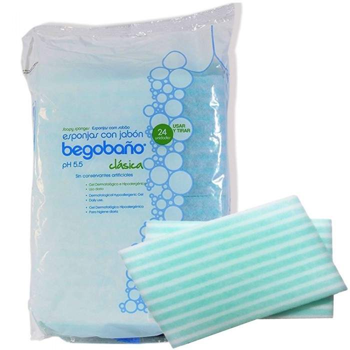 Esponja Jabonosa Desechable Begobaño (1 Bolsa 24 Unid.)