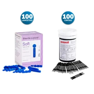 100 Tiras de Medición Glucómetro Yuwell 582 + 100 Lancetas