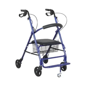 Burrito Andador Aluminio con Asiento y Ruedas Azul