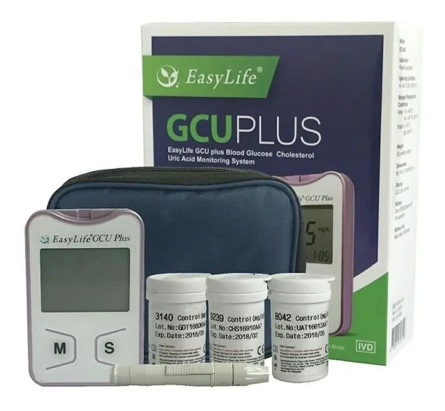 Medidor Glucosa Colesterol Acido Úrico Easy Life (Kit Completo)