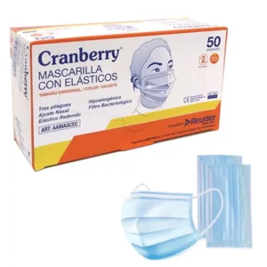 Mascarillas Desechables Médico Celeste (1 Caja 50 Unid.)