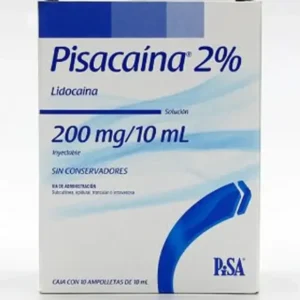 Lidocaina Pisacaina 2% 200mg/10ml Ampolla (1 Caja 10 Unid.)