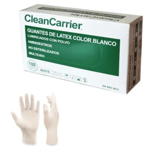 Guantes Látex Blanco con Polvo CleanCarrier (1 Caja 100 unid.)