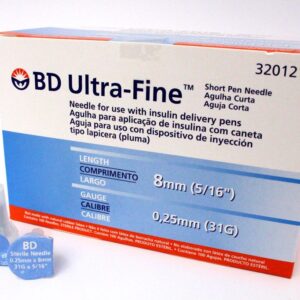 Pen Needles BD Aguja Ultra Fine 31G x 8mm (1 Caja 100 Unid.)