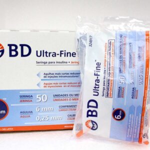 Jeringa de Insulina BD Ultra Fine 31G x 6mm - 0.5ml (1 Caja 100 Unid.)