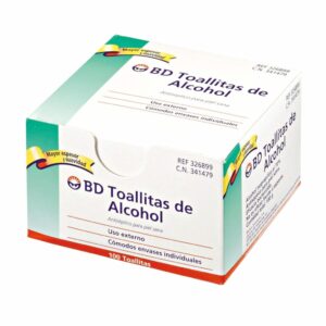 Toalla Alcohol BD Isopropilico 70% (1 Caja 100 Unid.)