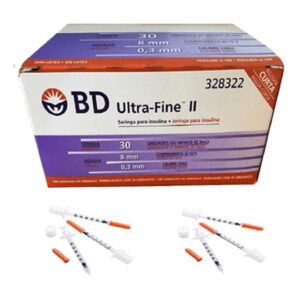 Jeringa de Insulina BD Ultra Fine 30G x 8mm - 0.3ml (1 Caja 100 Unid.)