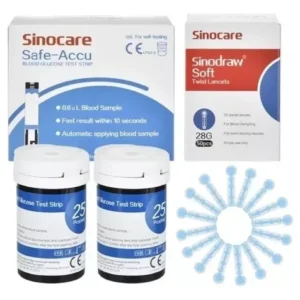Kit 50 Tiras Reactivas + 50 Lancetas Sinocare (Kit Completo)