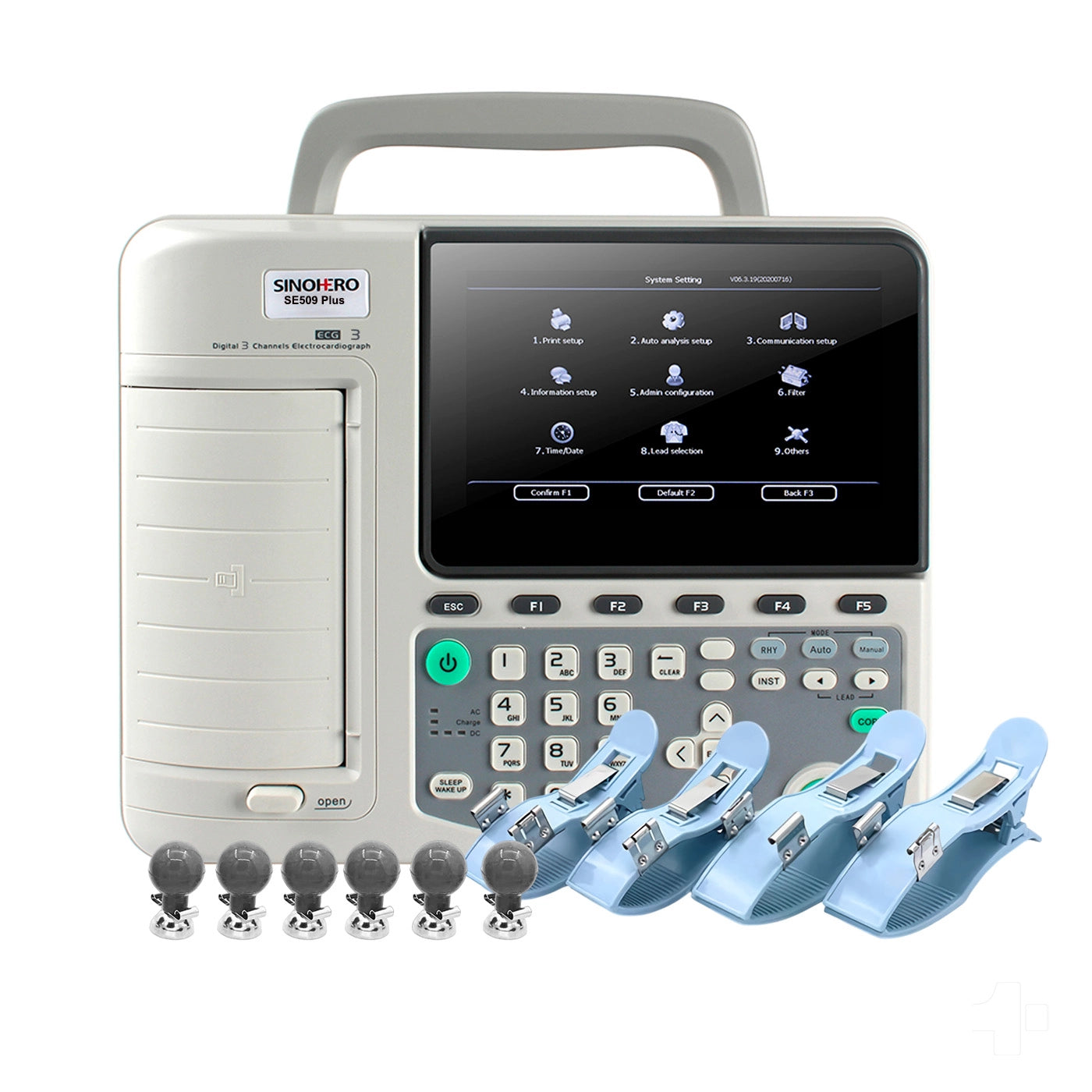 Electrocardiógrafo 3 Canales Sinohero ECG SE509 Plus + WiFi (Por Unidad)
