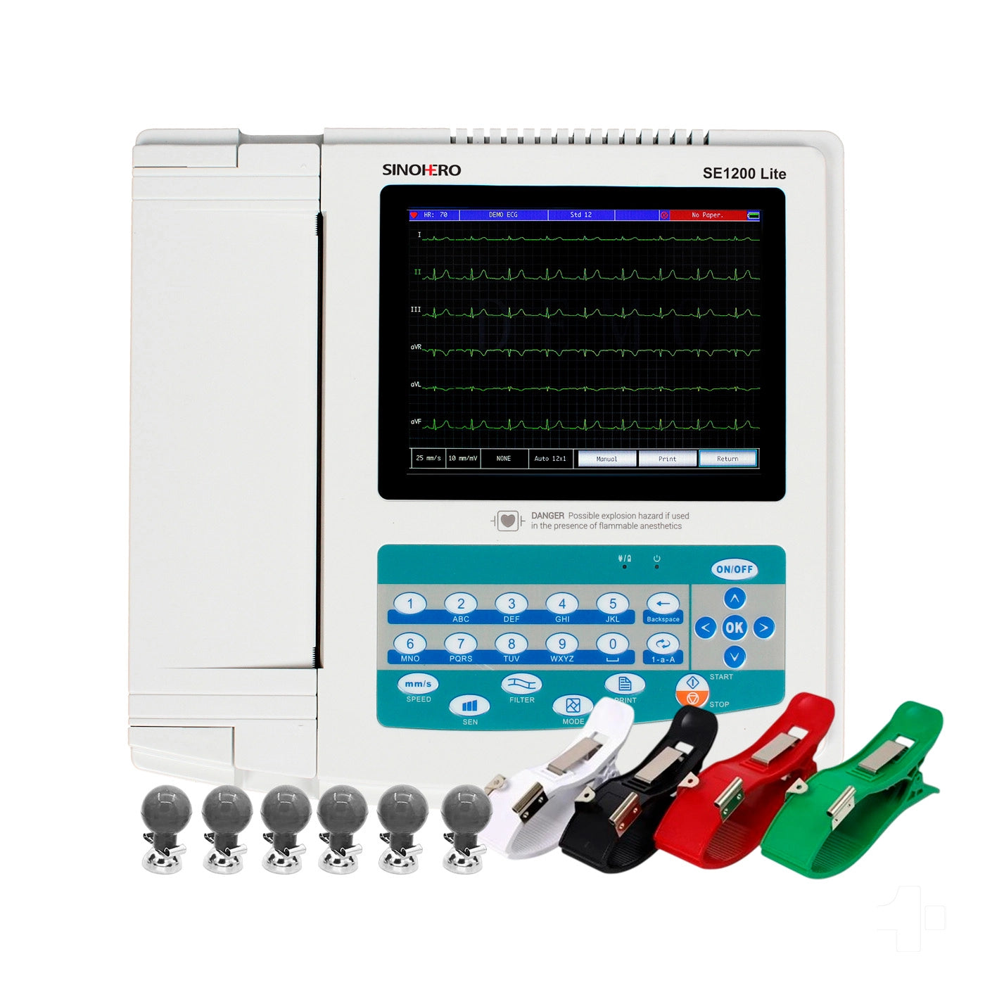Electrocardiógrafo 12 Canales Sinohero ECG SE1200 Lite (Por Unidad)
