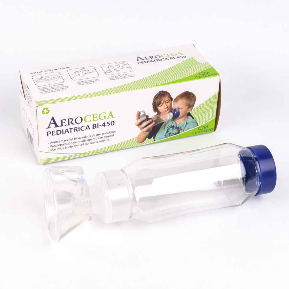 Aerocámara Bivalvulada Pet Pediátrica 450ml (Por Unidad)