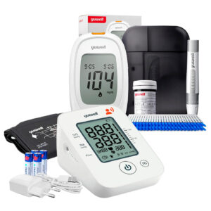 Toma Presión Yuwell YE660D con Voz + Glucómetro Yuwell 582 (Kit Completo)