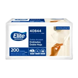 Toalla Interfoliada Doble Hoja 40844 Elite (1 Paquete 200 Unid.)