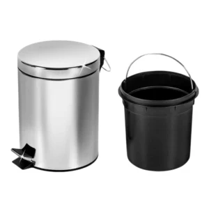 Basurero 30L Acero Inox Con Pedal y Balde Plastico