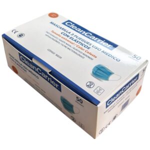Mascarilla 3 Pliegues Adulto c/Elastico - Uso Médico (50 unid.)