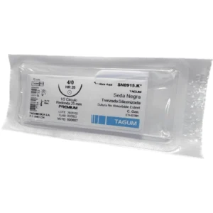 Sutura - Seda Negra Trenzada Silic. 4/0 Hr25 75cm No Absorb.